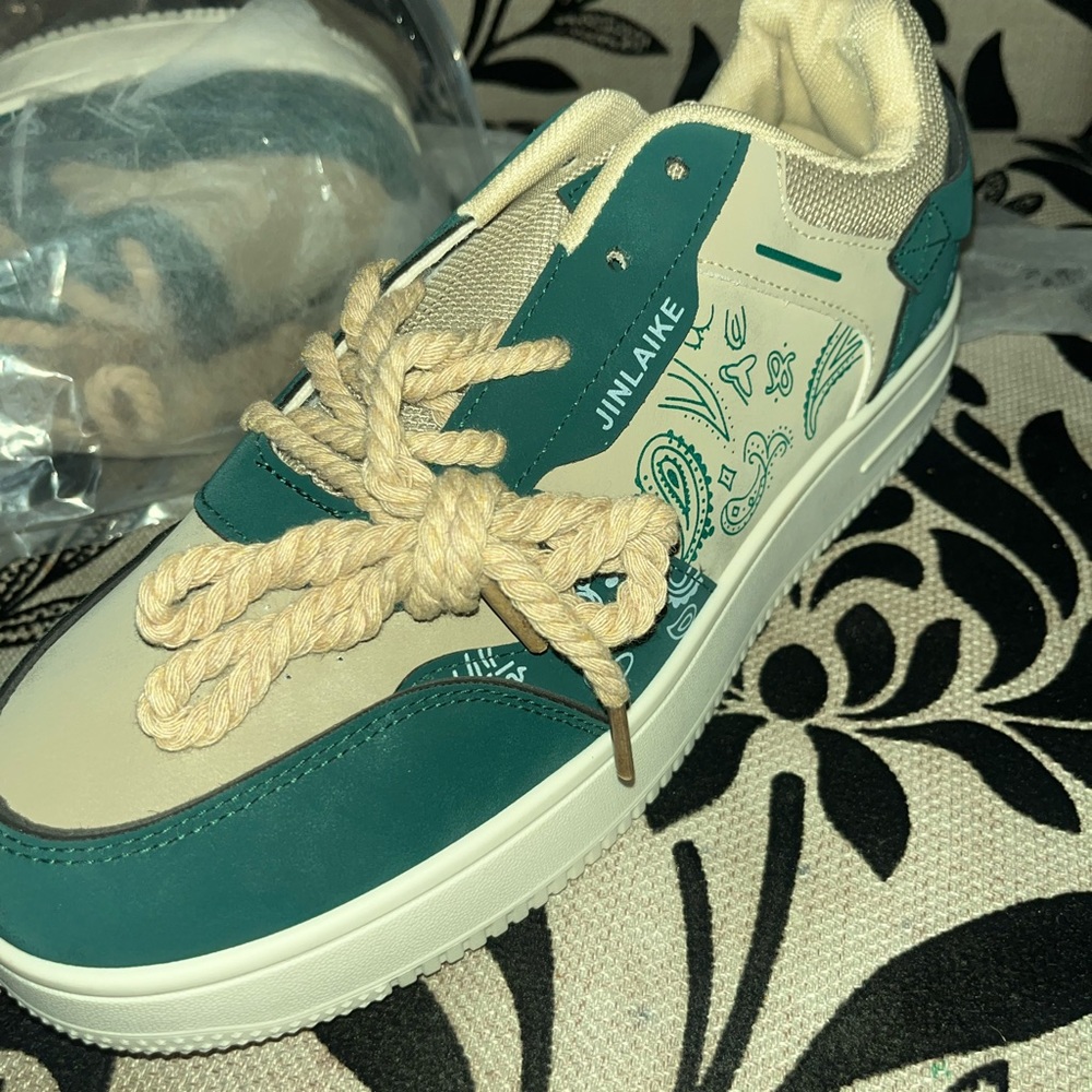 Brand new never used green bandana shoes